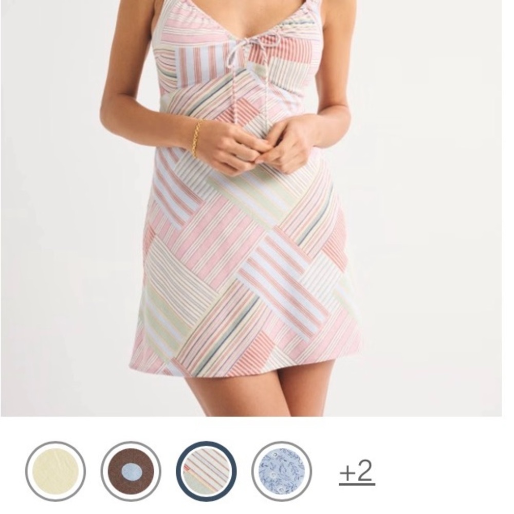 Abercrombie & Fitch Bra-Free Tie-Front Linen-Blend Mini Dress size M BRAND NEW